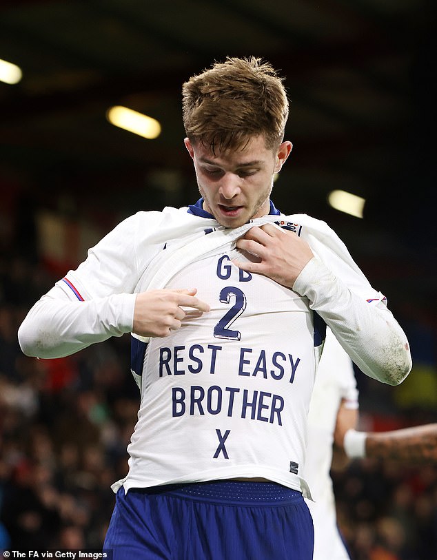 The Manchester City star paid tribute to the late George Baldock after both goals