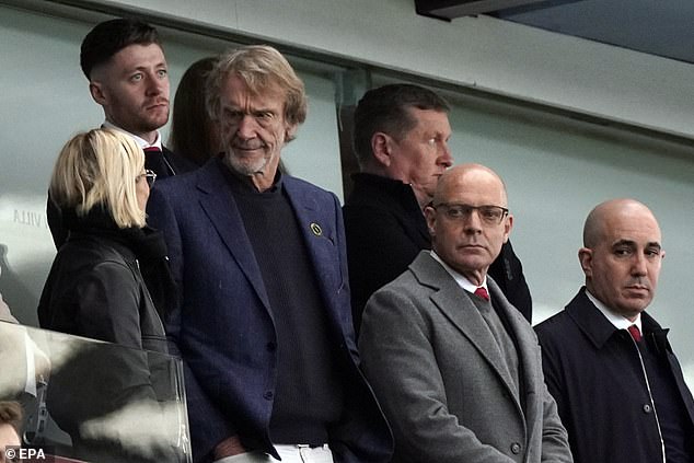 Man United co-owner Sir Jim Ratcliffe watched the match ahead of a planned board meeting