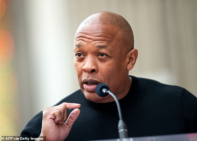 Sophy said in the lawsuits that he was aware of Dr.'s threats. Dre and that he has put on a bulletproof vest as a precaution; Dr. Dre pictured in 2018