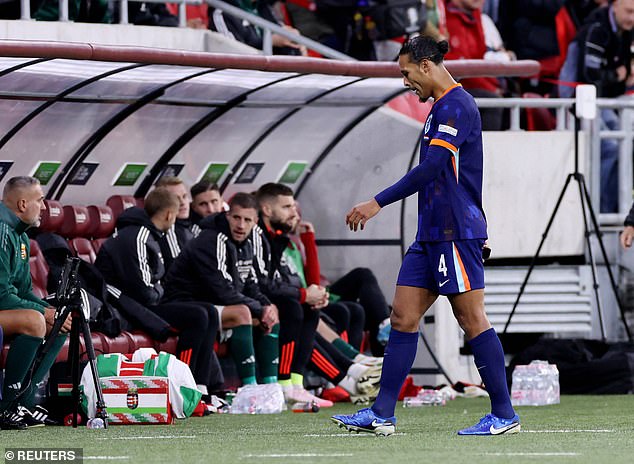 The Dutch captain was sent off the field a few minutes after he received his first yellow card against Hungary