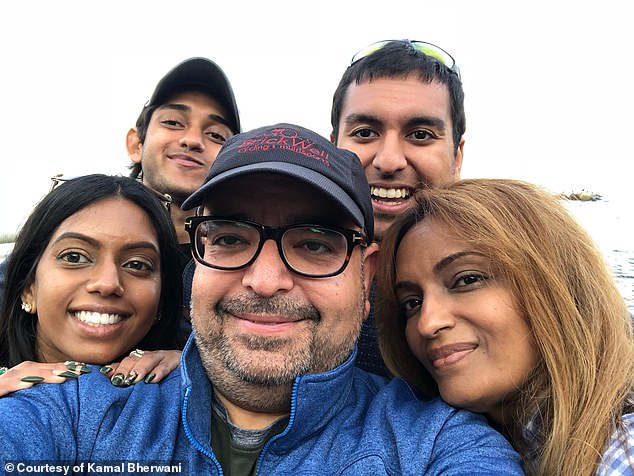 Ethan pictured with his family: his father, stepsister Natalia, his brother, his stepmother Sabita at the Monterey Bay Aquarium