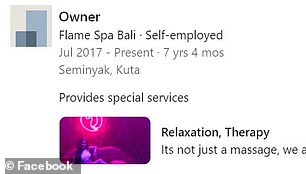 Sarnanitha LinkedIn listed her as the independent owner of Flame Spa