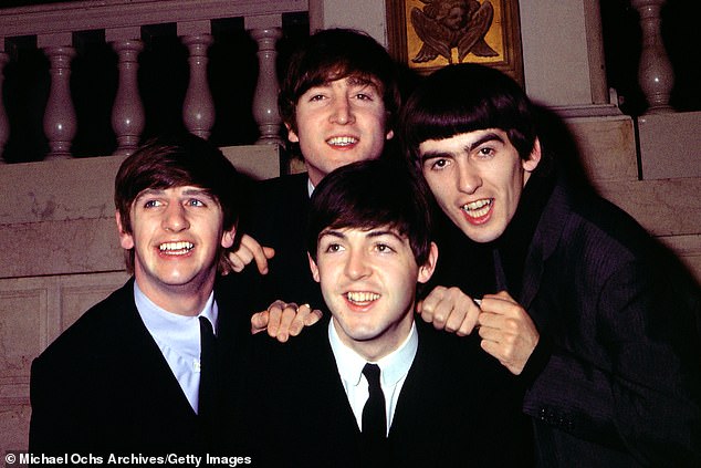 The Beatles formed in Liverpool in 1960 and had a string of hits together (L-R: Ringo Starr, John, Sir Paul, George Harrison in 1964)