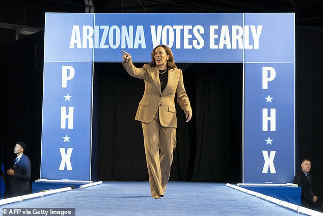 Kamala Harris attended her rally in Arizona on October 10, a day after early voting started in the state