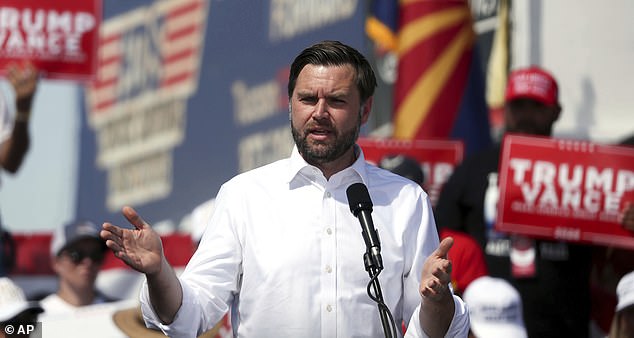 Trump's running mate JD Vance holds a rally in Tucson, AZ on the first day of early voting in the state on October 9