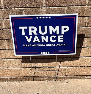 A Trump Vance sign spotted near an early voting location