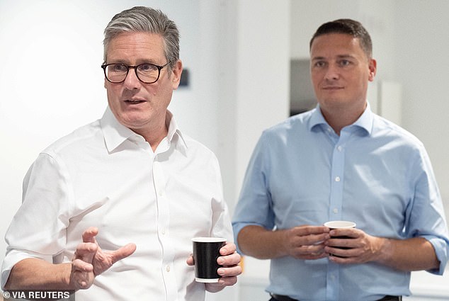 England's maternity care is a cause for national shame, Health Secretary Wes Streeting admitted last month. Pictured with Prime Minister Sir Keir Starmer