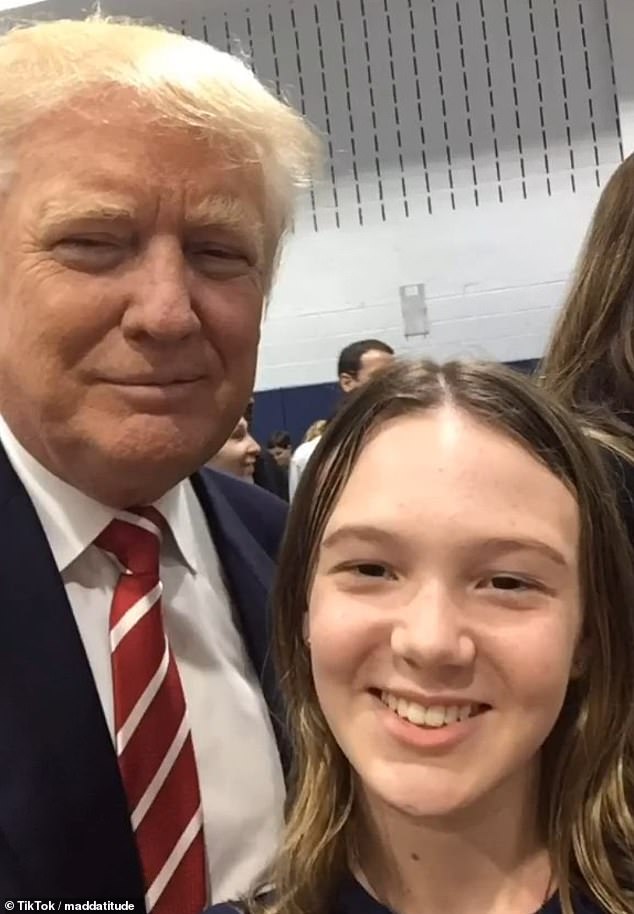 In another video, Maddie also showed off a selfie of herself clicking with the 78-year-old felon during her fifth grade graduation, revealing that both her parents discouraged her from doing so.