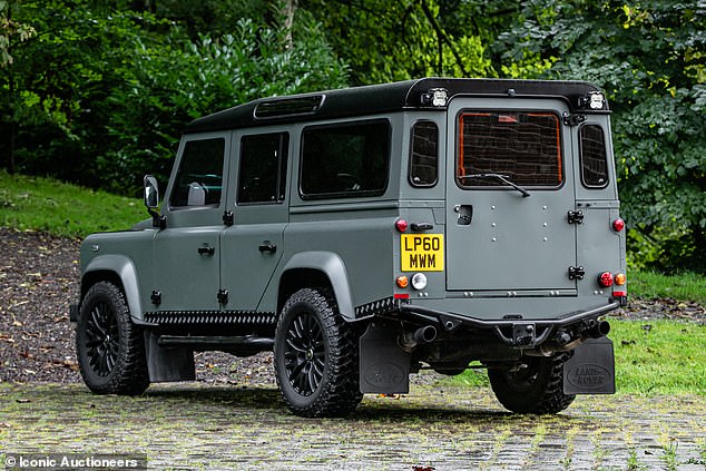 The 2011 Defender 110 with a 6.2-liter V8 is finished in Keswick Green with contrasting black accents. Although it matches well with Chelsea tractors, it is hardy enough for outdoor activities and there is even a purpose-built, hidden and lockable gun drawer in the boot floor.