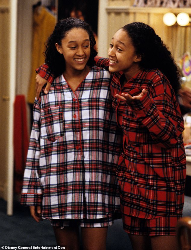 Tia and Tamera are known for starring in the sitcom series Sister, Sister, which aired from 1994 to 1999; seen above in 1994