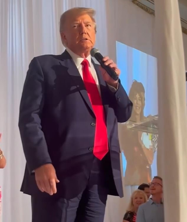 Trump during a fundraiser at Mar-a-Lago. He has many more plans, as he falls behind Harris in the amount of money they have raised