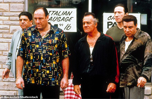 Tony Sirico – who plays Paulie Walnuts on The Sopranos (centre) – was linked to the Colombo crime family