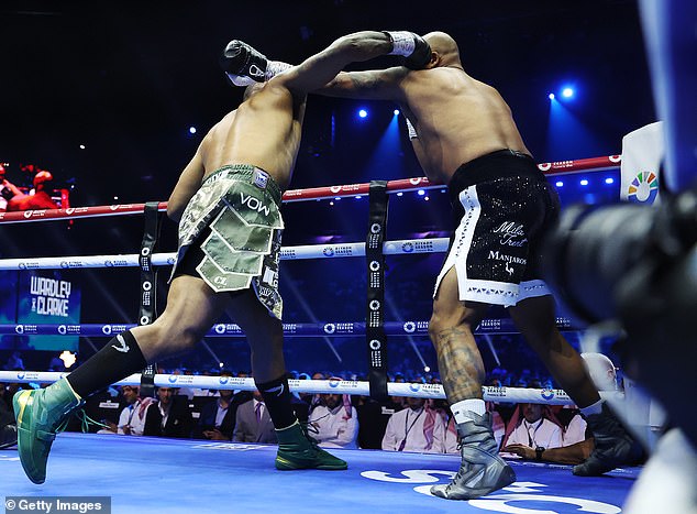 Clarke fell to the canvas, took a knee and grabbed the ropes for support as referee Victor Loughlin started counting, reaching five before calling off the fight