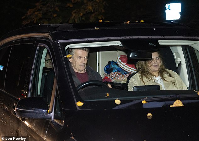 Last night the 60-year-old was pictured picking up Mrs Hart from the Cheltenham Literature Festival