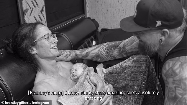 Brantley, 39, was singing on stage while his wife was in labor on his tour bus