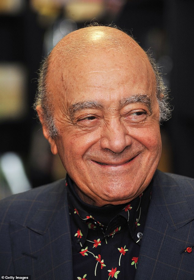 Mohamed Al Fayed (pictured), who died last year aged 94, has been accused of a litany of sex crimes against dozens of women, some as young as 15, during the years he owned London's most prestigious department store .