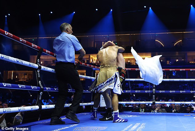 From Massey's corner the towel was thrown in to end the match at the Kingdom Arena