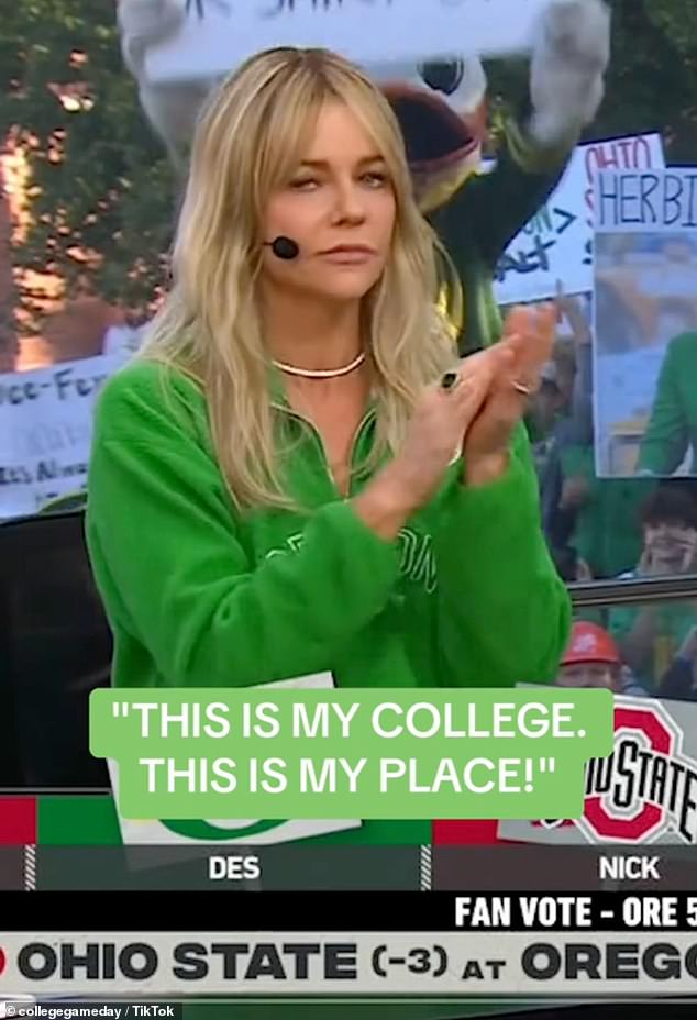 'Guys, this is my university. That's right, this is my place,” Olson said eagerly. 'I love it here. I went to study here, my family went to study here. I lost my virginity here