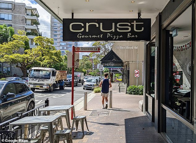 The shop where the passerby filmed the pigeons' party is the affluent suburb of Neutral Bay in North Shore Sydney