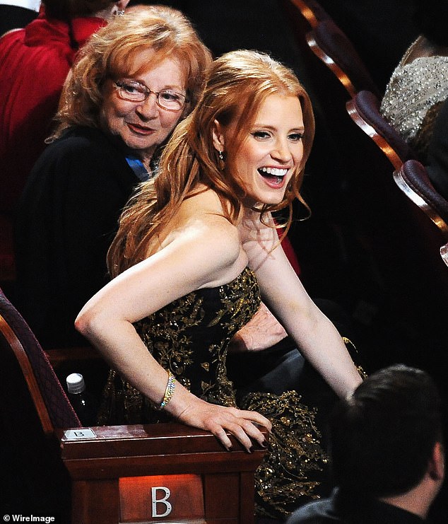 The 47-year-old has always been close to Marilyn and took her along as her Oscar date when she was first nominated for The Help in 2012; pictured at the Oscars