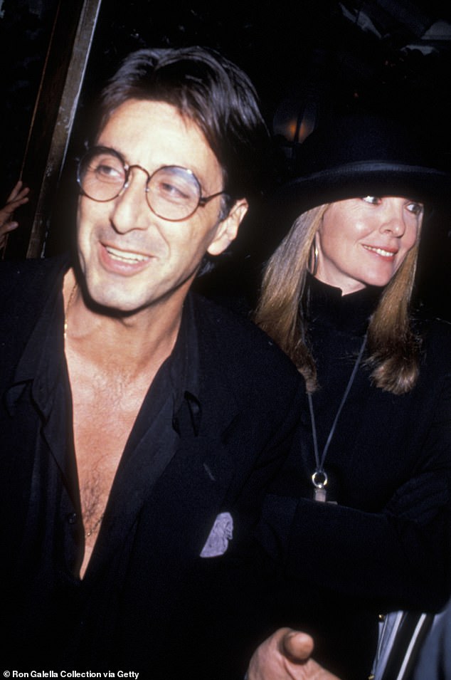 Keaton wore her signature bowler hat during a relationship with Al Pacino from 1974 to 1990; the actors starred together in The Godfather (1972) and The Godfather II (1974)