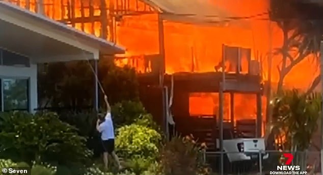 But it was reported that his home on Hope Island went up in flames on Saturday