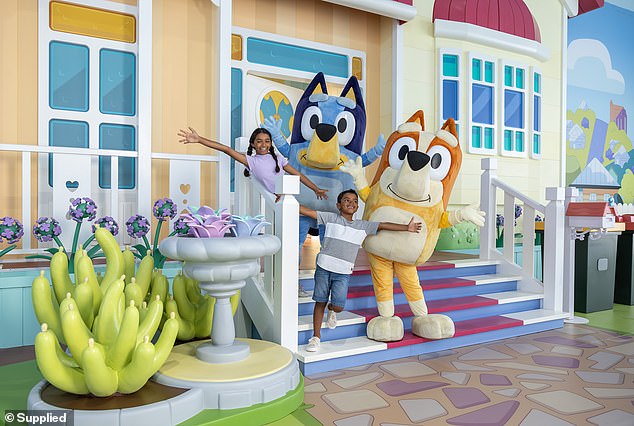 The Bluey's World guided experience begins when visitors enter the familiar front door of Bluey's home