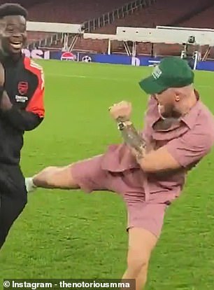 The England international looked stunned as McGregor bombarded him with kicks