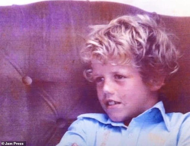 'When I'm working, customers will point it out to me. When I take my wife to a restaurant, people come over and say "You look just like Hugh Grant",' said Nigel (pictured as a child).