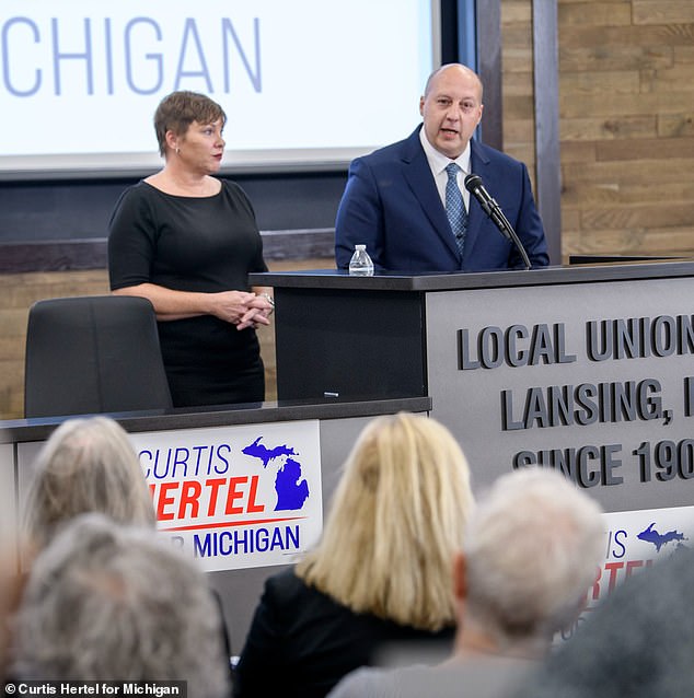 Curtis and Elizabeth at a local campaign event in Lansing, Michigan