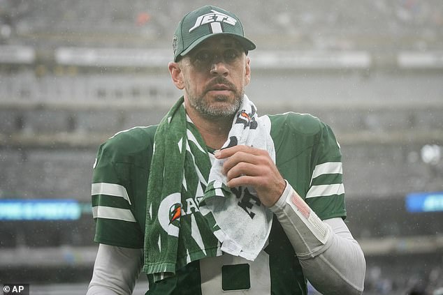 The Jets (whose QB Aaron Rodgers is pictured) still appear to be the most likely landing spot