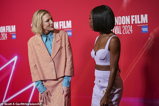 The actress strolled around the red carpet with her co-star Nikki Amuka-Bird