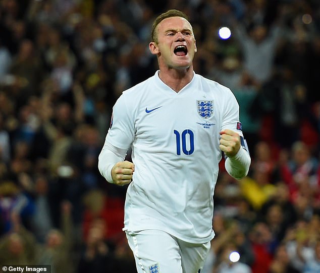 Rooney pictured in 2015 after breaking Bobby Charlton's England goalscoring record