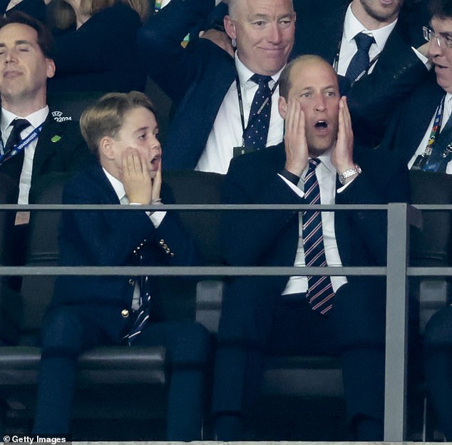 George and William suffered bitter disappointment after watching Spain and England play the European Championship final in July