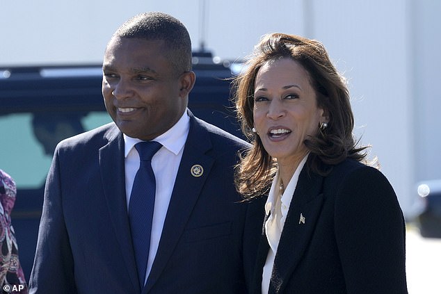 Vice President Kamala Harris visits Greenville, North Carolina on Sunday, October 13 with Rep. Don Davis (D-N.C.) as the state continues to recover from hurricane destruction