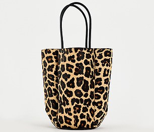 Zara's bucket bag with leopard print