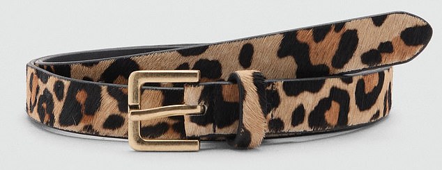 Mango's leopard print slim belt