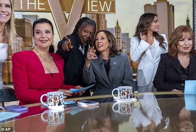 Kamala Harris, 59, was a guest on “The View,” a topic during the Trump rally in Pennsylvania