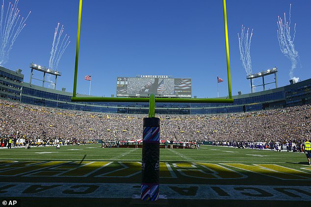 A plane also flew over the home of the Green Bay Packers with a pro-Harris banner