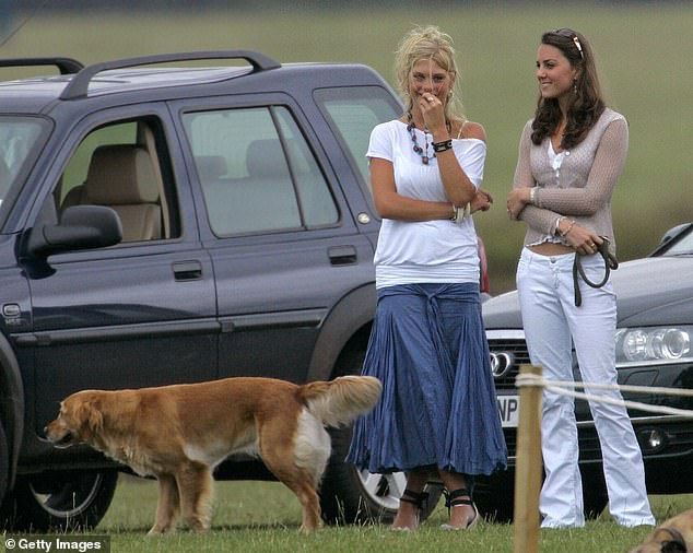 Chelsy with Kate Middleton as Prince William and Prince Harry play in a charity polo match in 2006