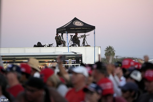 Law enforcement snipers looked over Trump's rally at Calhoun Ranch on Saturday, October 12