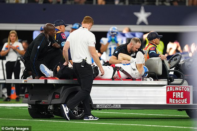 Both groups of players said prayers for Hutchinson before he was carted off the field