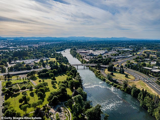 Pictured: Eugene, Oregon, where a wolverine was spotted walking down the street