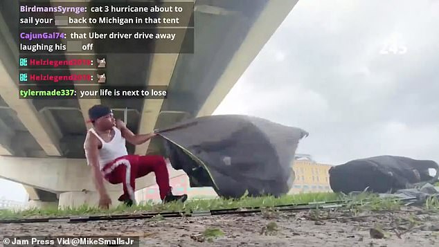 A viral clip showed Smalls being knocked to the ground by gale-force winds during Hurricane Helene