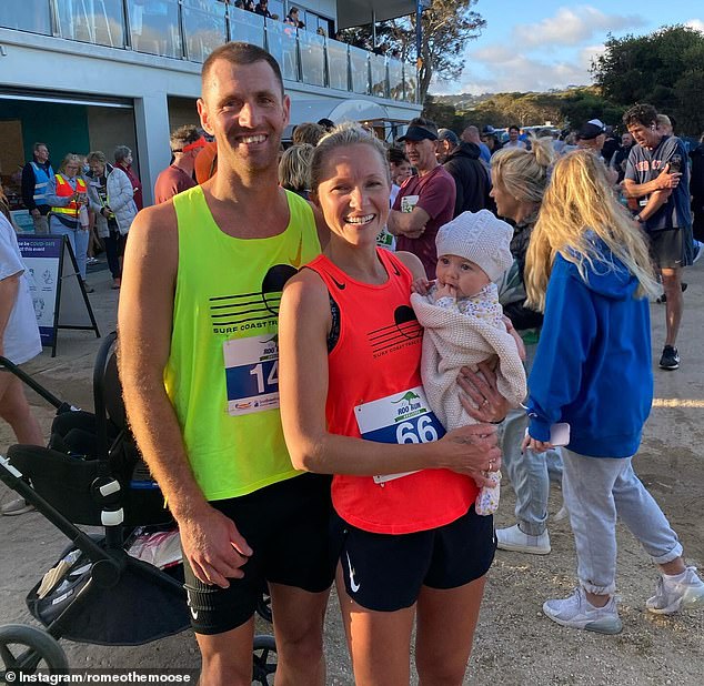 Spence (pictured, left) sprang into action to help a runner who was struggling to stay upright