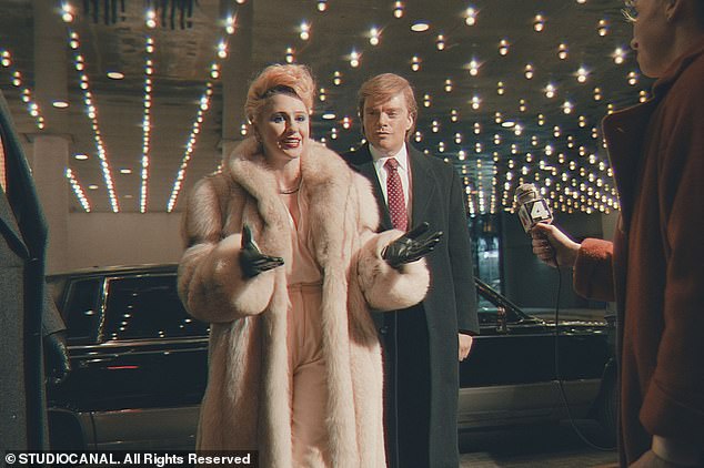 The films star Maria Bakalova as Ivana Trump (photo, left) and Sebastian Stan as Donald Trump (photo, right)