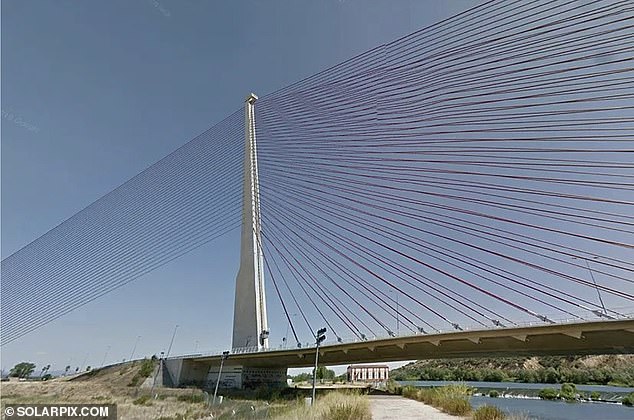 The 200-meter-long bridge over the Tagus River was built in October 2011 for 74 million euros