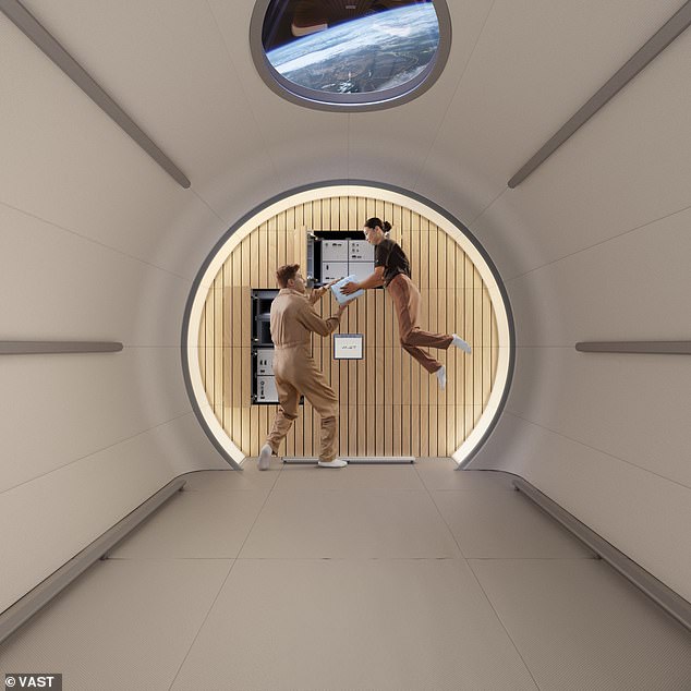 The interior surfaces of Haven-1 are soft and padded to provide an additional safety component for crew and visitors as they float through the ship