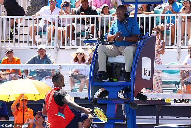 He was about to be disqualified by Brazilian referee Carlos Bernardes who called him a 'clown'