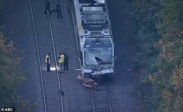 The front of the train (photo) was damaged during the ordeal. It is currently unclear whether the injured have been taken to hospital